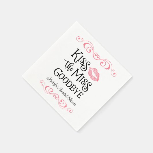 Kus het Miss Goodbye Vrijgezellenfeest Servet (Hoek)