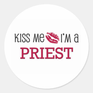 Kus, ik ben een PRIEST Ronde Sticker