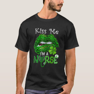 Kus, ik ben een zuster-leopard-lips Shamrock St Pa T-shirt