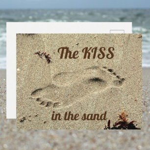 Kus in het zand briefkaart