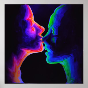 Kus in ultraviolet licht poster