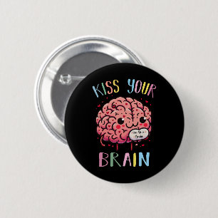 Kus Je Brein Leraar Ronde Button 5,7 Cm