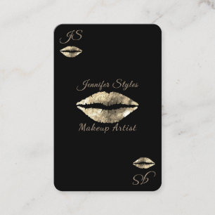 Kus lippen aas speelkaart make-up artist visitekaartje