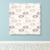 Kus Lippen Canvas Afdruk (Insitu (Houten vloer))