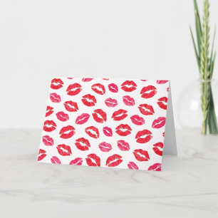 Kus Lippen Merktekens Valentijnsdag Kaart