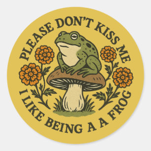 Kus me alsjeblieft niet, ik vind het leuk om een k ronde sticker