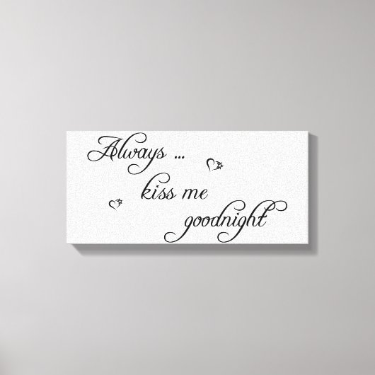 Kus me altijd Goodnight Stretched Canvas Afbeeldin Afdruk (Voorkant)