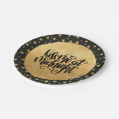 Kus me bij Midnight Black en Gold Stars Papieren Bordje (Gekanteld)