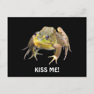 Kus me! Briefkaart van groene kikker