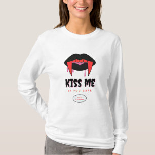 Kus Me Dracula Halloween Trui Vampier Lippen T-shirt