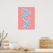 Kus Me, Girl Power, typografie Poster (Keuken)