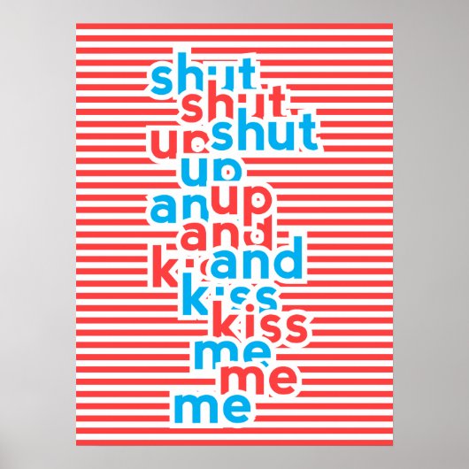 Kus Me, Girl Power, typografie Poster (Voorkant)