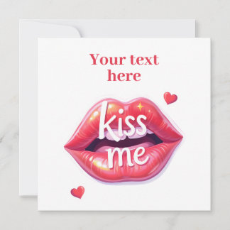 Kus Me Glanzende Rode Lippen Kunst Illustratie