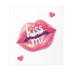 Kus Me Glanzende Rode Lippen Kunst Illustratie Notitieblok