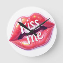 Kus Me Glanzende Rode Lippen Kunst Illustratie