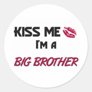 Kus me grote broer ronde sticker