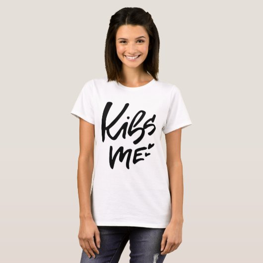 Kus me handgeschreven script t-shirt (Voorkant volledig)