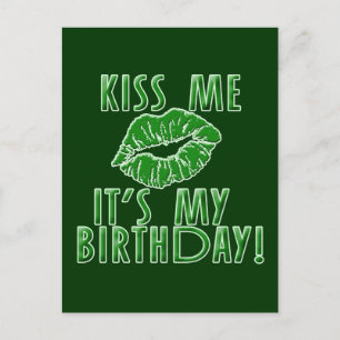 Kus me Het is mijn verjaardag in het groen Briefkaart