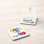 Kus me Ik ben 40 T-shirts en cadeautjes. Drankjes Onderzetter (Rechterzijde)