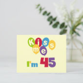 Kus me Ik ben 45 T-shirts en cadeautjes Briefkaart (Staand voorkant)