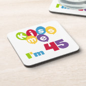 Kus me Ik ben 45 T-shirts en cadeautjes Drankjes Onderzetter (Linkerzijde)