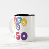 Kus me Ik ben 50 T-shirts en cadeautjes Tweekleurige Koffiemok (Voorkant links)