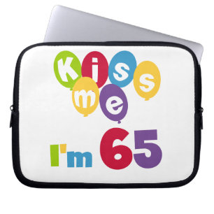 Kus me Ik ben 65 T-shirts en cadeautjes op de verj Laptop Sleeve