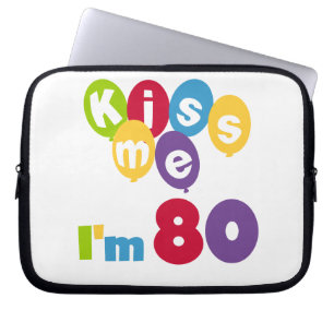 Kus me Ik ben 80 T-shirts en cadeautjes op de verj Laptop Sleeve