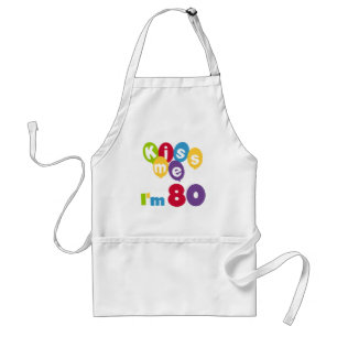 Kus me Ik ben 80 T-shirts en cadeautjes op de verj Standaard Schort