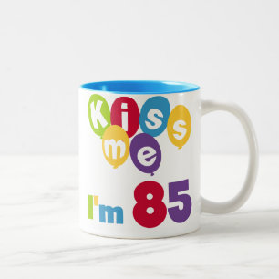Kus me Ik ben 85 T-shirts en cadeautjes Tweekleurige Koffiemok