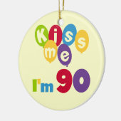 Kus me Ik ben 90 T-shirts en cadeautjes. Keramisch Ornament (Links)