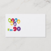 Kus me Ik ben 90 T-shirts en cadeautjes. Visitekaartje (Achterkant)