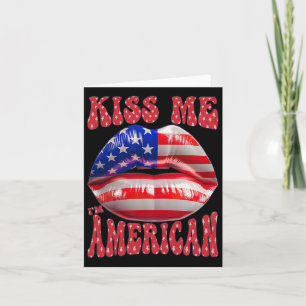 Kus Me Ik Ben Amerikaans Usa Vlag Lippen 4 Juli Pa Kaart