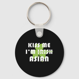 Kus Me Ik Ben Aziatisch Niet Iers Funny St Patrick Sleutelhanger