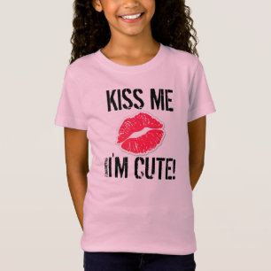 Kus me Ik ben een schattige baby-outfit lippen. T-shirt