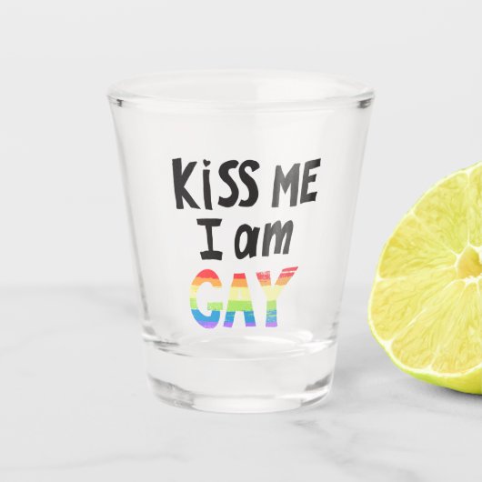 Kus me ik ben Gay Shot Glas (Voorkant)