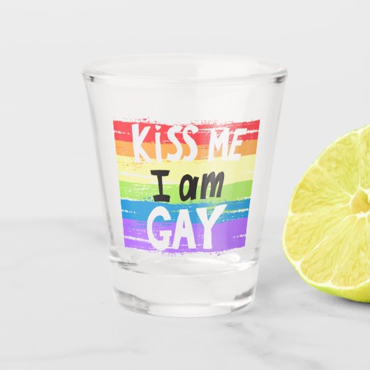 Kus me ik ben Gay Shot Glas (Voorkant)