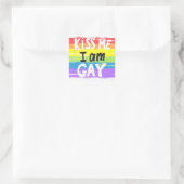 Kus me ik ben Gay Vierkante Sticker (Tas)