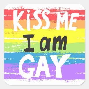 Kus me ik ben Gay Vierkante Sticker