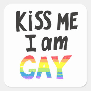 Kus me ik ben Gay Vierkante Sticker