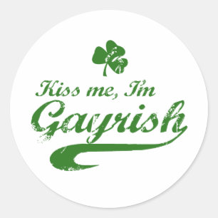 KUS ME IK BEN GAYRISH RONDE STICKER
