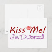 Kus me Ik ben gescheiden Briefkaart (Voorkant / Achterkant)