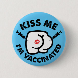 kus me Ik ben gevaccineerd met grappige stuikinent Ronde Button 5,7 Cm