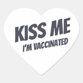 Kus me ik ben gevaccineerd Modern Cute Funny Quote Hart Sticker