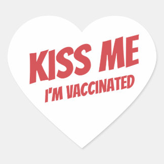 Kus me ik ben gevaccineerd Modern Cute Funny Quote Hart Sticker