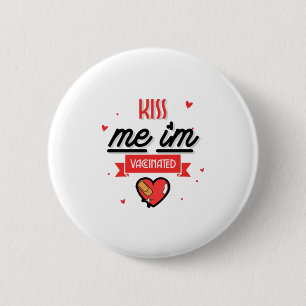Kus me ik ben gevaccineerd ronde button 5,7 cm