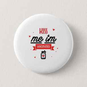 Kus me ik ben gevaccineerd ronde button 5,7 cm