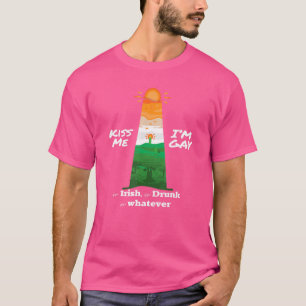 Kus Me Ik Ben Homoseksueel Of Iers Of Dronken Vrou T-shirt