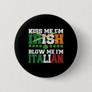 Kus Me Ik Ben Iers Blaas Me Ik Ben Italiaans St Pa Ronde Button 5,7 Cm
