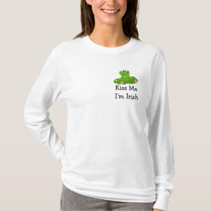 Kus Me Ik Ben Iers - Groene Kikker met Spreuk T-shirt
